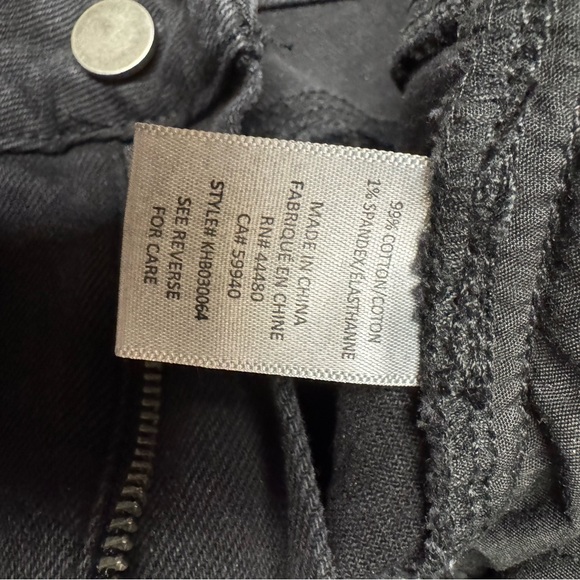 Sz 3 Tinseltown Flared Jeans Black Dark Wash Stretch Frayed Hem 5-Pocket Denim - Picture 12 of 12